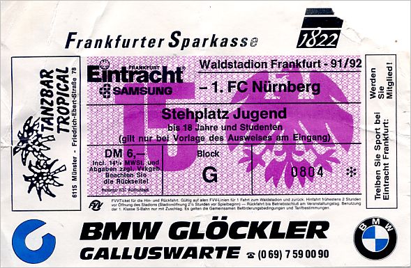 Karlsruher SC BL 91/92 Eintracht Frankfurt 