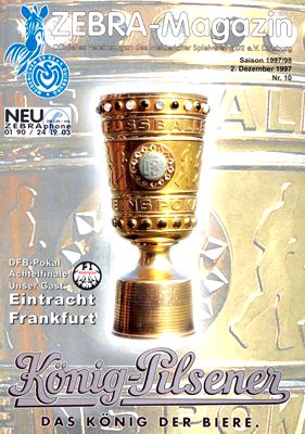Eintracht Frankfurt Programm Pokal 1997/98 MSV Duisburg 